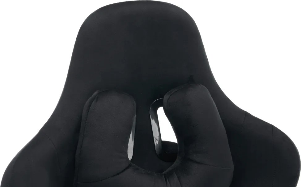 Irodai/gamer szék, fekete Velvet szövet, teherbírás 150 kg, SALOP