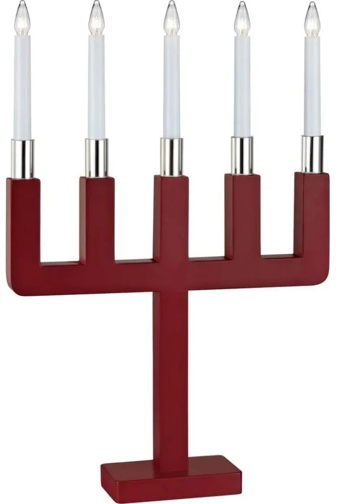 Markslöjd 704220 - Karácsonyi gyertyatartó SUNDSTOORP 5xE10/3W/230V piros
