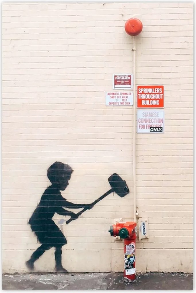 Poszterek 60x90 Banksy Hydrant Graffiti