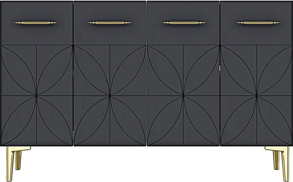 Eliz komód, antracit, 120 cm