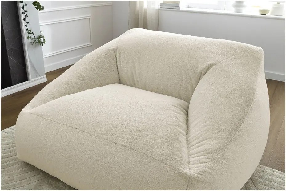 Krémszínű műszőrme babzsákfotel Lilibet – Bobochic Paris