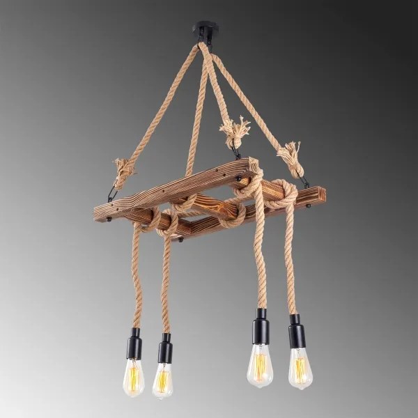 EREBOS kábelre szerelt csillár 4xE27/40W/230V barna