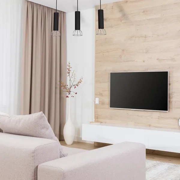 Csillár zsinóron DANTE 3xGU10/25W/230V fekete/fényes króm