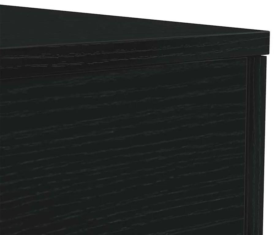 fekete tölgy dohányzóasztal LED-lámpákkal 90x50x40 cm
