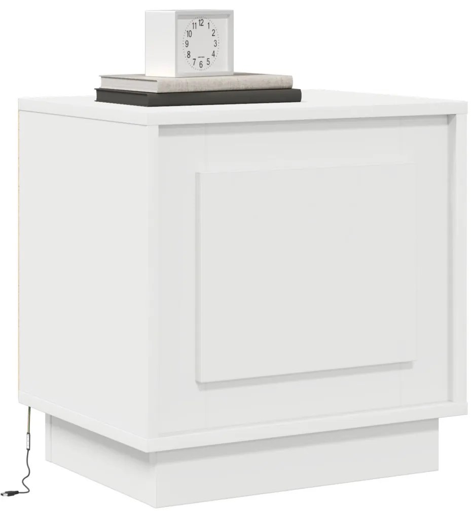 Éjjeli szekrény LED fényekkel 2 db Fehér 44x34,5x45 cm