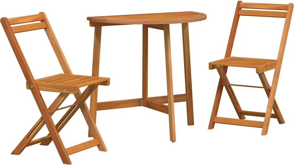 vidaXL Bisztró készlet 3 pcs Olaj Természetes Tömör Akácfa