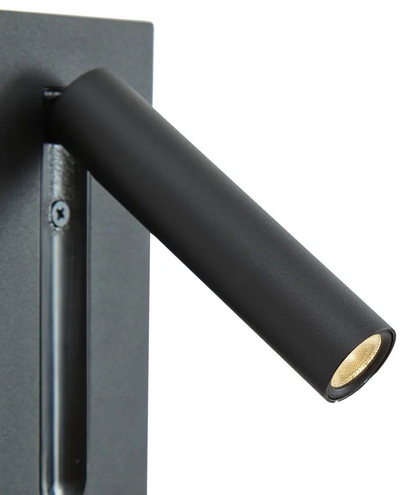 Modern fekete fali lámpa LED-del - Plaza