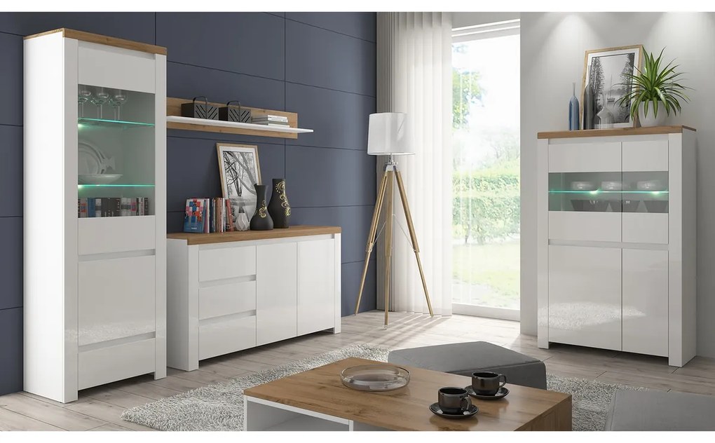 VILGO 90 konferenciaasztal, fényes fehér