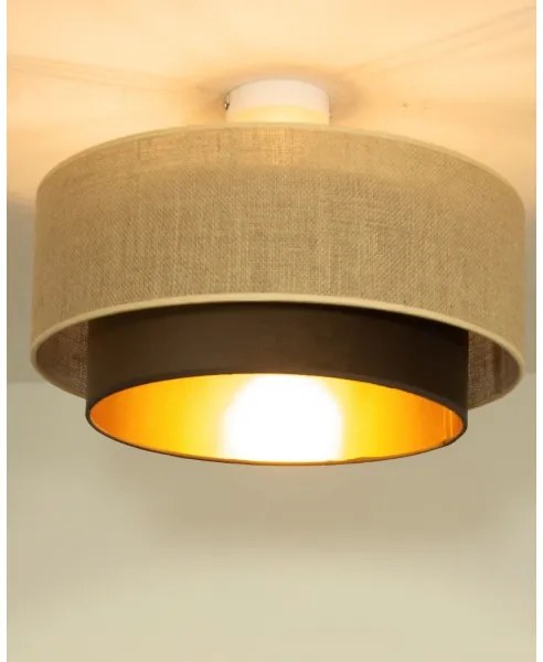 Felületre szerelt csillár SARTA 1xE27/60W/230V átm. 45 cm barna/juta