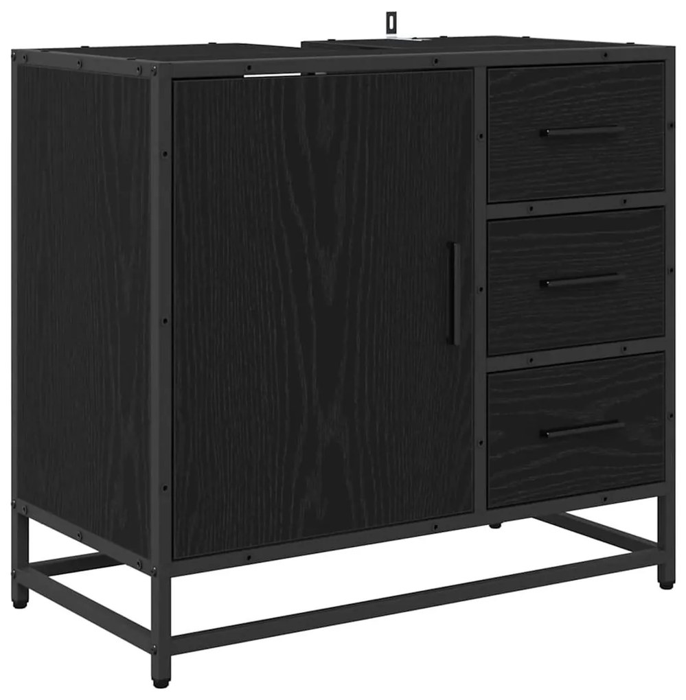 Fürdőszoba bútor szett 2 pcs Musta tammi 65 x 33 x 60 cm