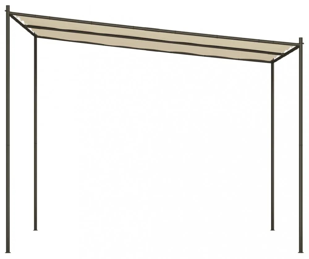 bézs szövet és acél pavilon 3 x 3 m 180 g/m²