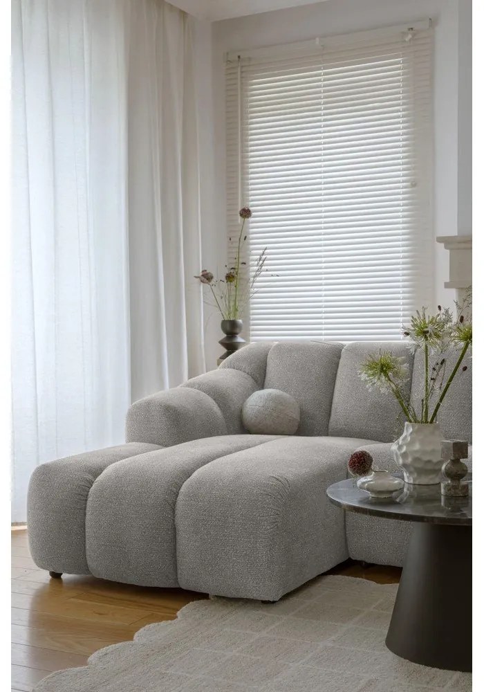 Világosszürke sarokkanapé (bal oldali-heverő résszel) Shell – Miuform