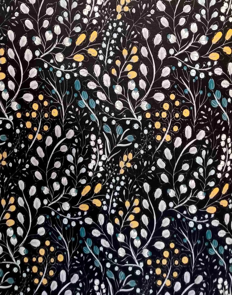 Fali tapéta színes mezei virágok levelek