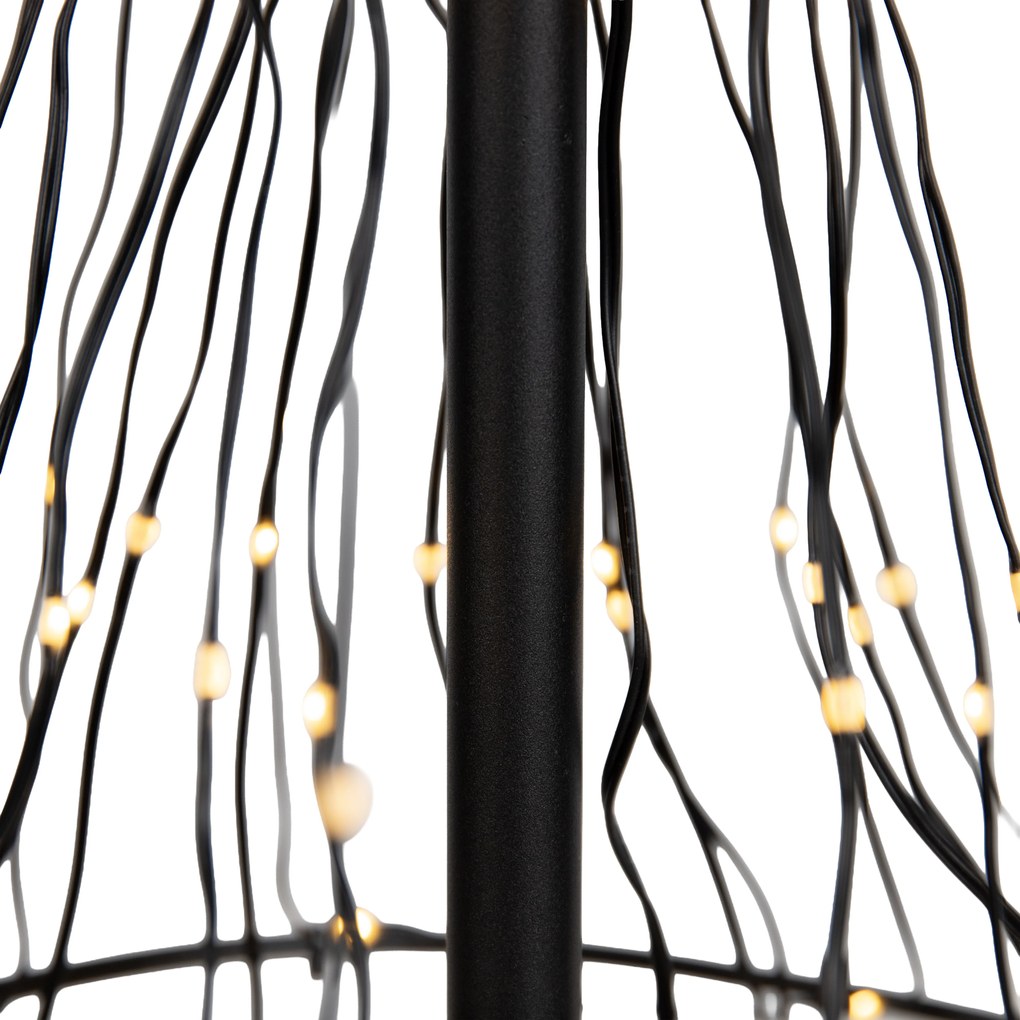 Karácsonyi állólámpa fekete fa 150 cm LED-del, időzítővel IP44 - Ugoku