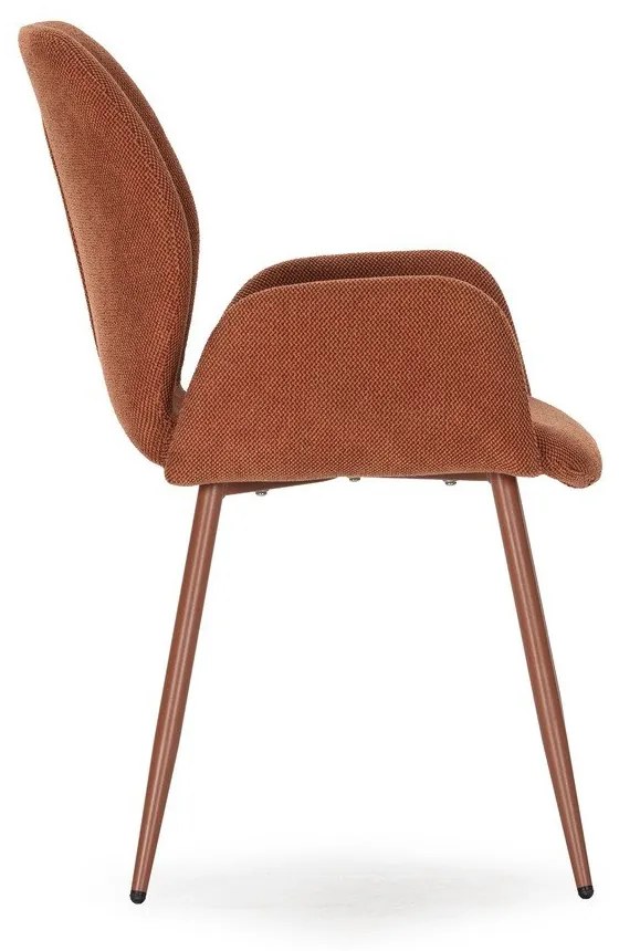 Terrakotta színű kárpitozott étkezőfotel szett 2 db-os Ansu – Marckeric