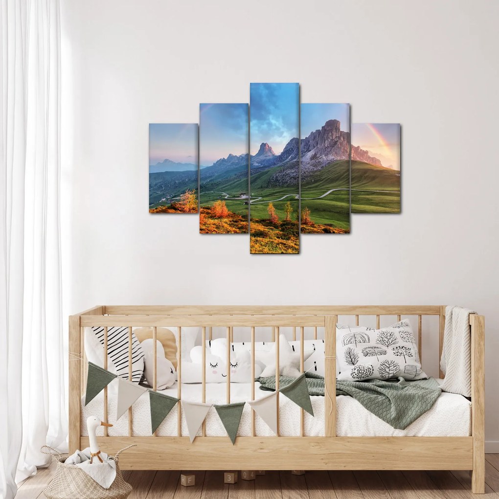 Szivárvány képe a sziklák felett (150x105 cm)
