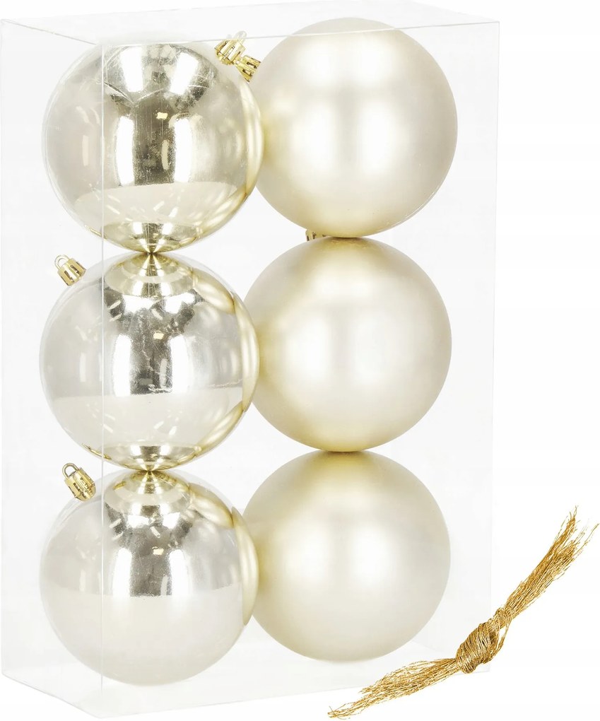 Karácsonyfa Bombák 10cm Karácsonyfa Bomba 6DB-OS Törhetetlen Medál Szett