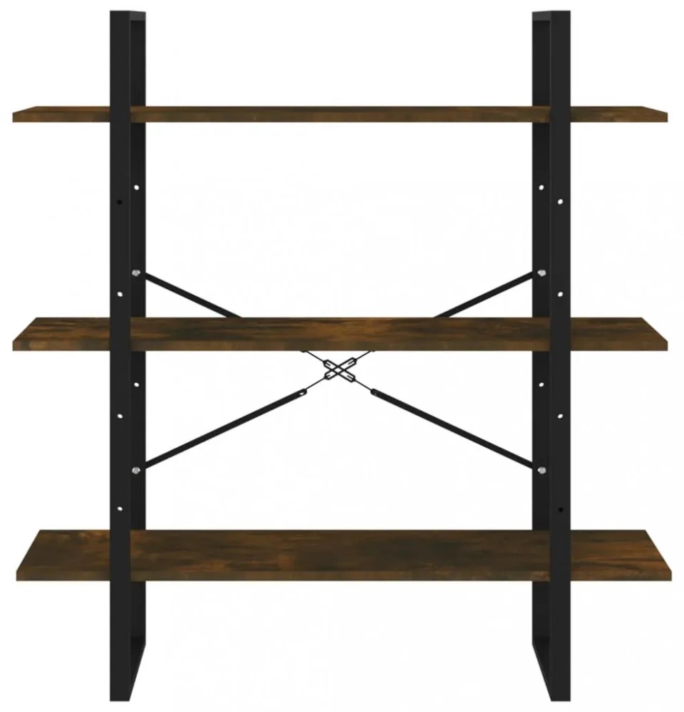 füstös tölgyszínű szerelt fa könyvszekrény 100 x 30 x 105 cm