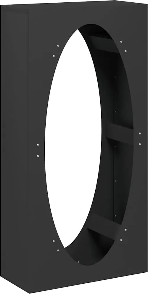 vidaXL fekete hidegen hengerelt acél tűzifatároló 50x23x100 cm