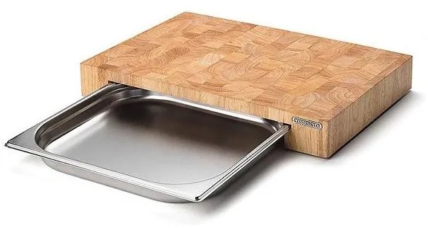 Continenta C4027 - Konyhai vágódeszka tálcával, 48x32,5 cm, gumifa