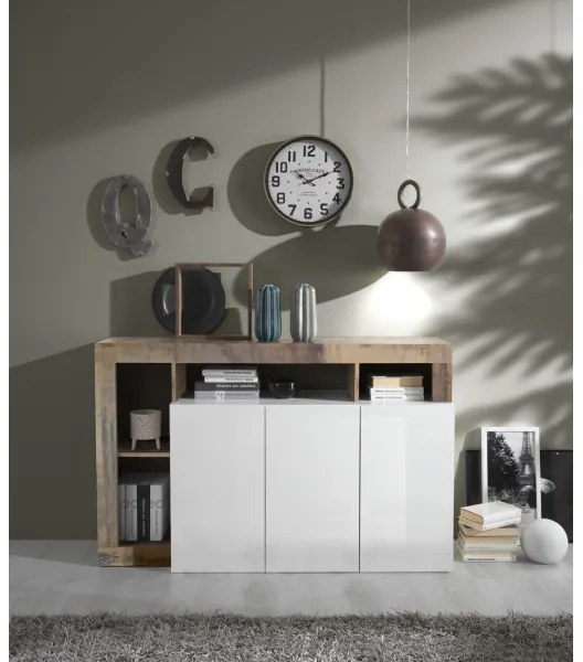 LENOR komód fehér/barna