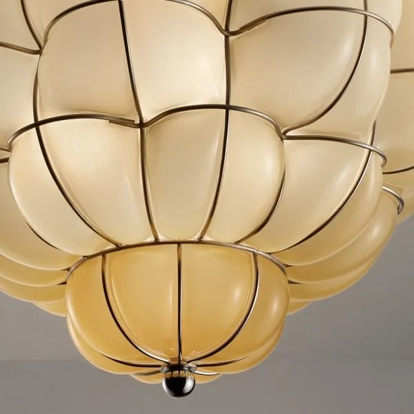 SIRU - Mennyezeti lámpa POUFF 3xE27/60W/230V króm/bézs Velencei üveg