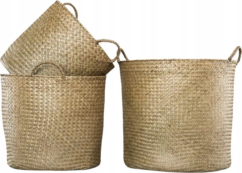 Virágtartó Kosár Nagy Pálmafához 3 db Boho Természetes erkély teraszra