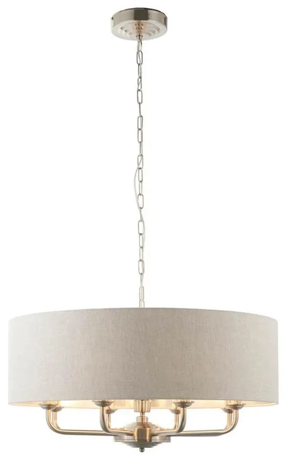 Endon 99152 - Csillár láncon HIGHCLERE 8xE14/40W/230V szürke/matt króm