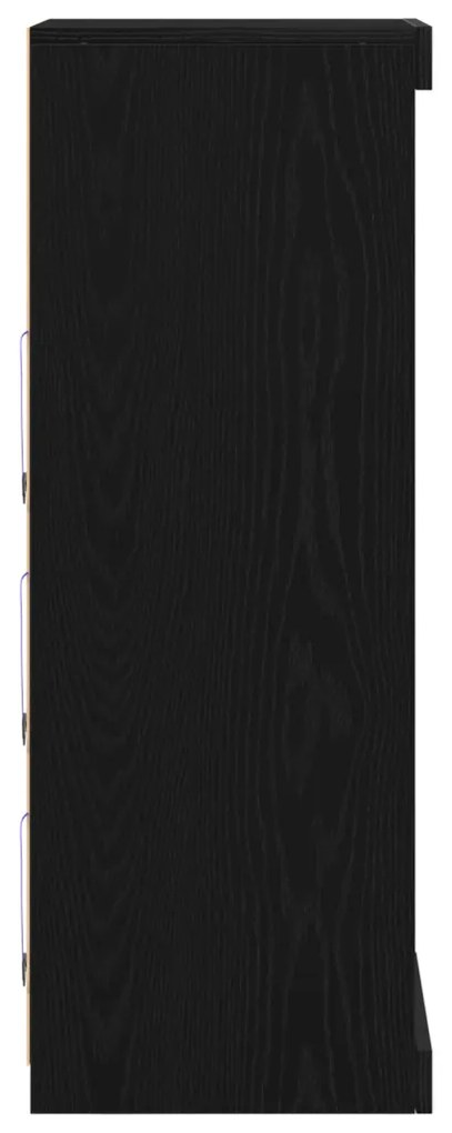 LED világítással rendelkező oldal szekrény Fekete tölgy 41x37x100 cm