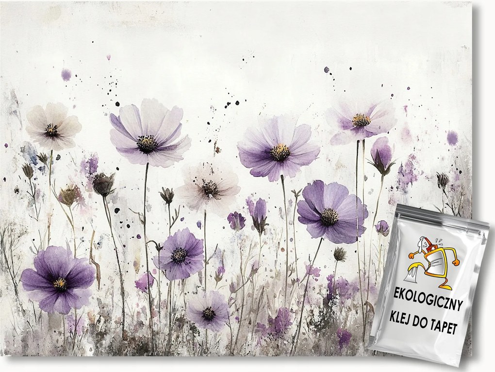 Fotótapéta Flizelina Természet Kert Lila Virágok Kozmosz 254x184 ragasztó