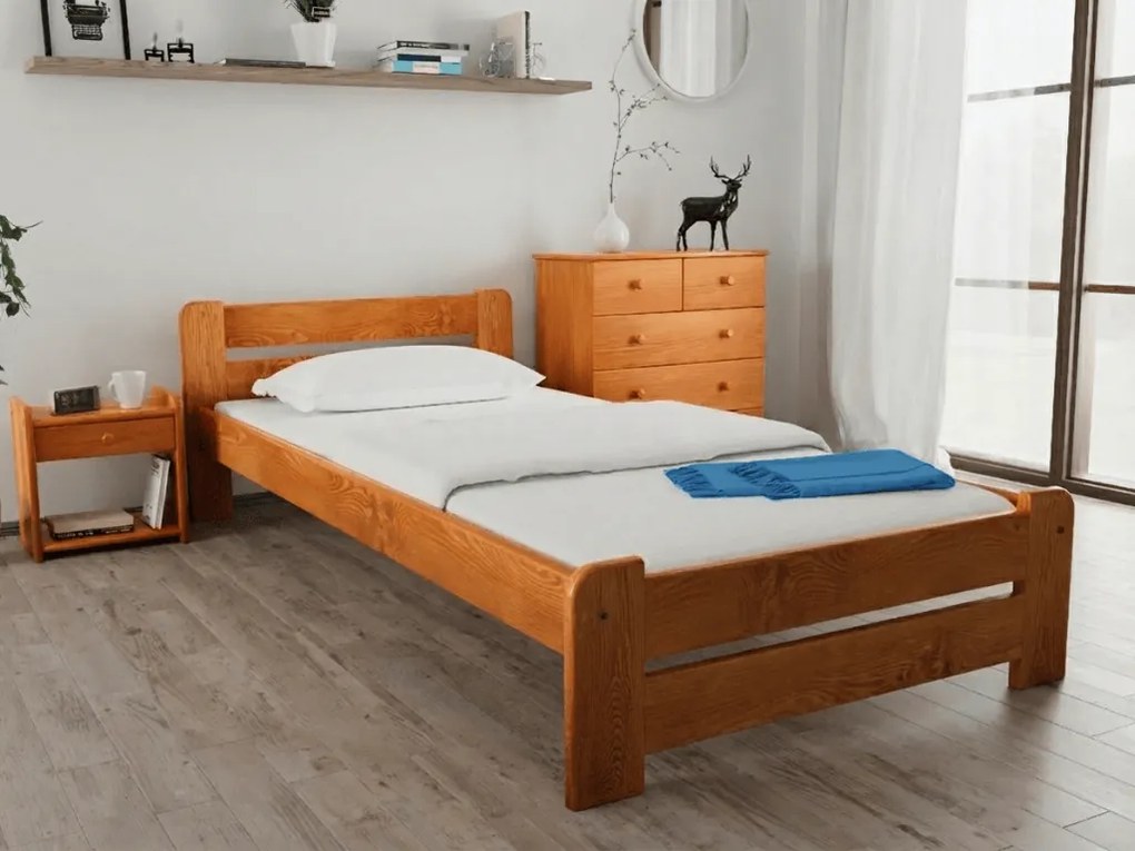 Laura ágy 80x200, égerfa Ágyrács: Lamellás ágyrács, Matrac: Coco Maxi 20 cm matrac