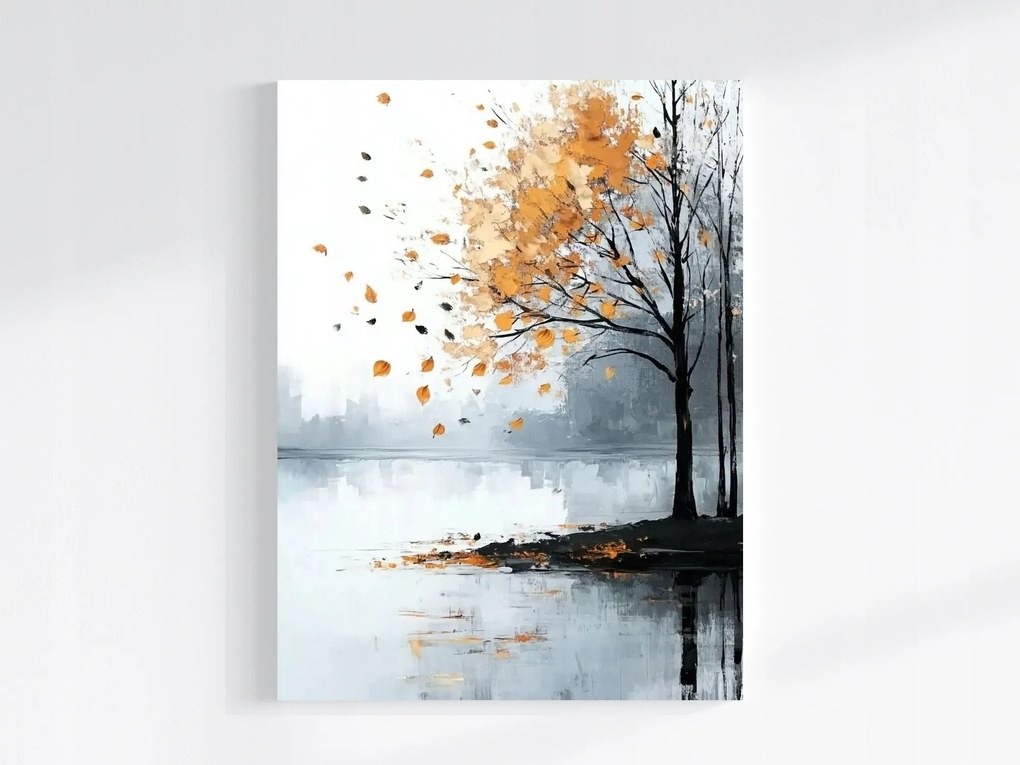 Vászonkép Canvas Tájkép Természet Ősz Fa Eső Szél 60x80