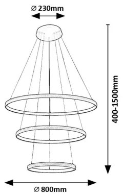 Rabalux 72260 - LED Csillár zsinóron GRETE LED/100W/230V 3000K