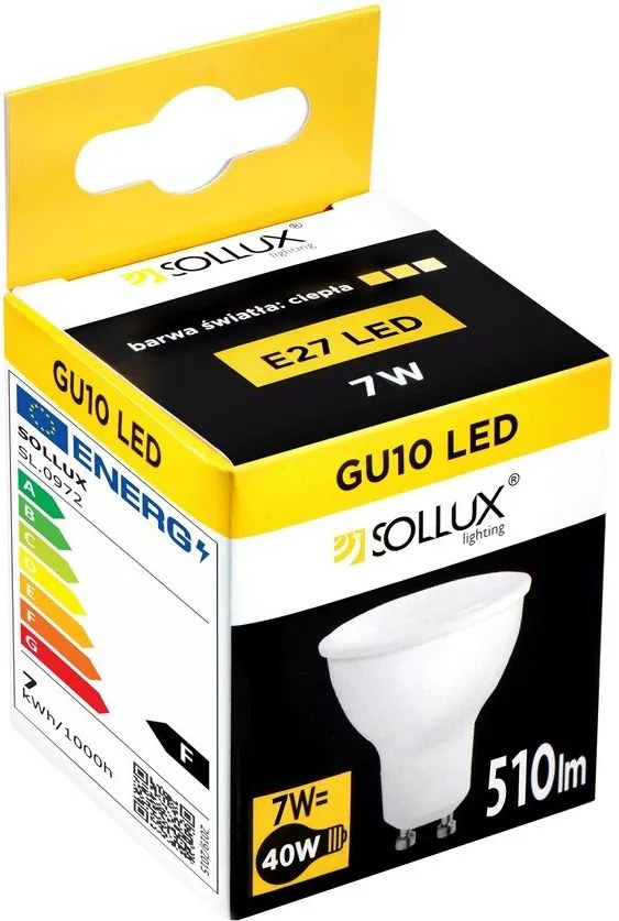 Meleg fehér LED izzó GU10, 7 W – Sollux