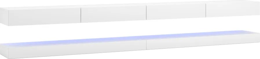 TV szekrény FLY DOUBLE fehér/fényes fehér LED 5W