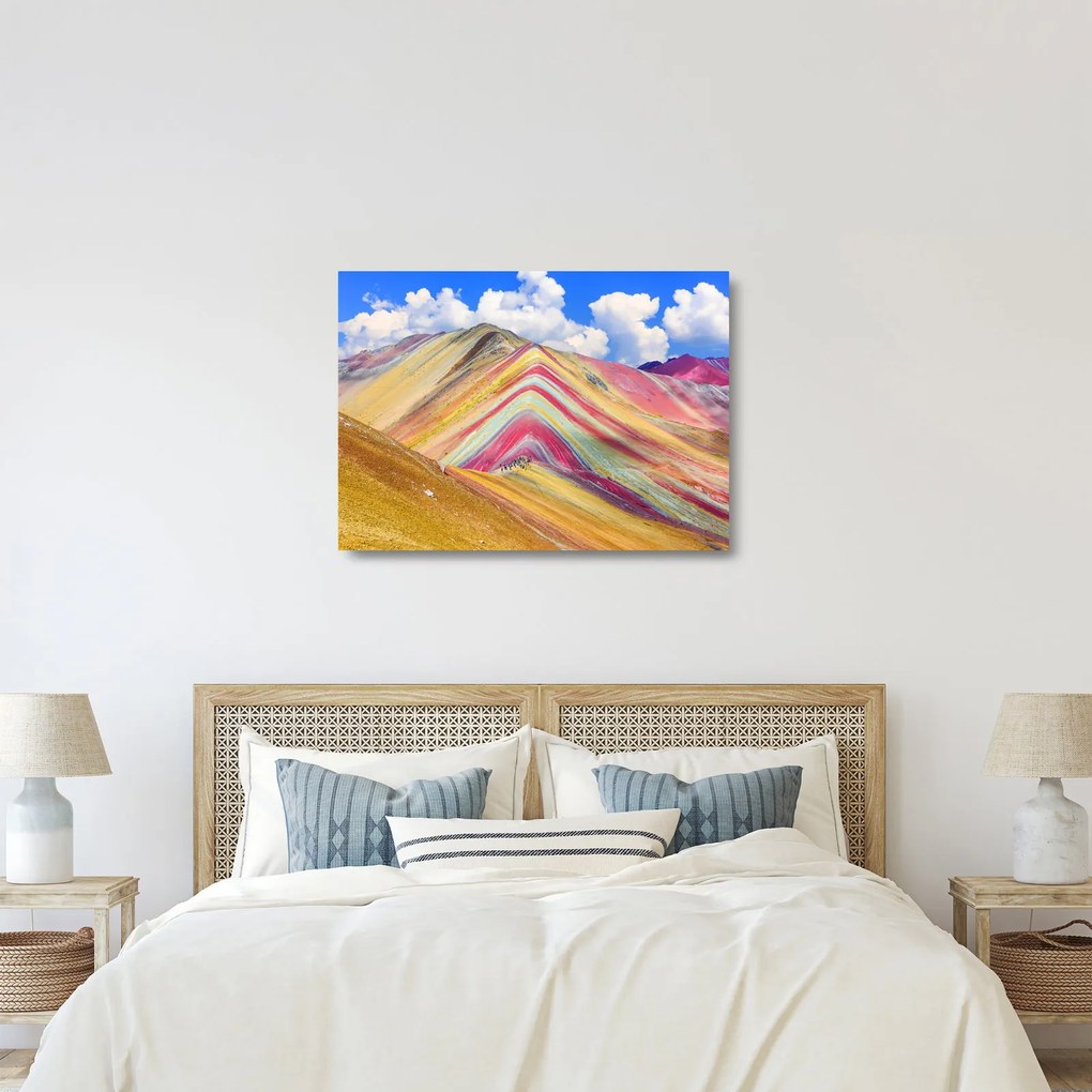 Üveg kép - Rainbow Mountain, Peru (70x50 cm)