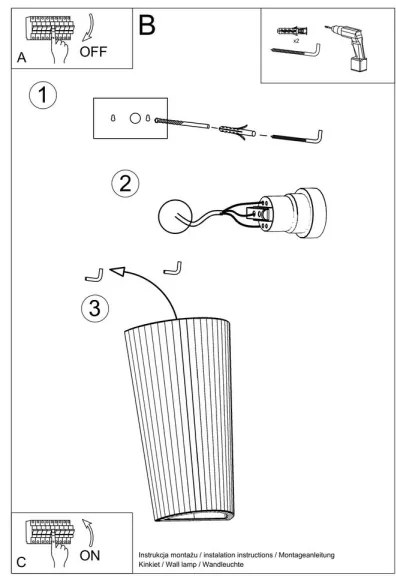 Fali lámpa LANA 1xE27/60W/230V