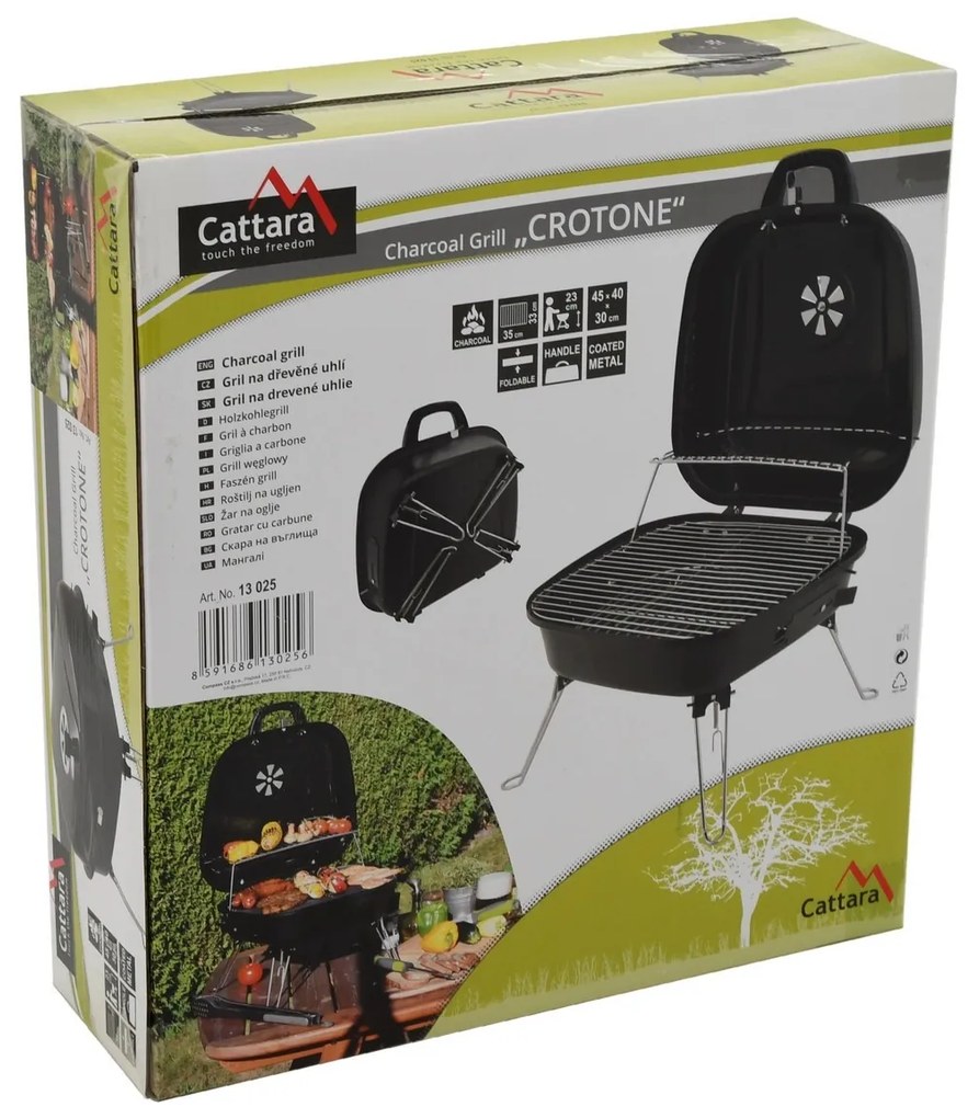 Cattara Összecsukható faszén grill Crotone, 45 cm