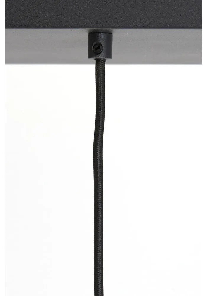 Fekete mennyezeti lámpa üveg búrával 100x22 cm Lekar – Light &amp; Living