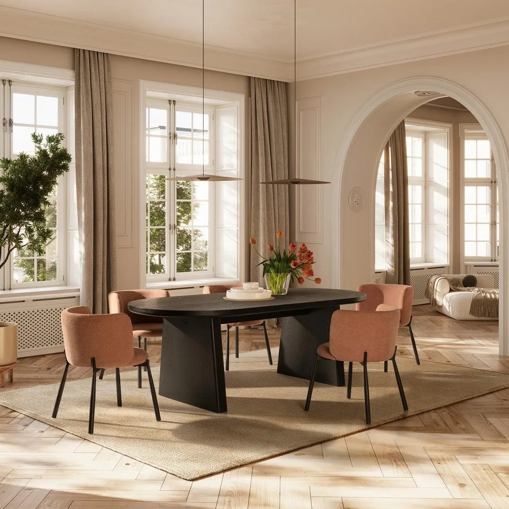 Étkezőasztal kőrisfa dekorral 100x200 cm Blair – MOME