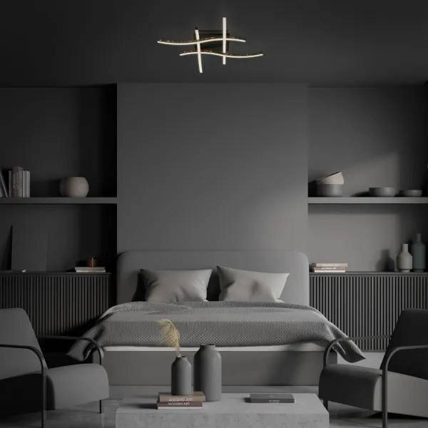 Brilo - LED Felületre szerelhető csillár REY 4xLED/6W/230V fekete