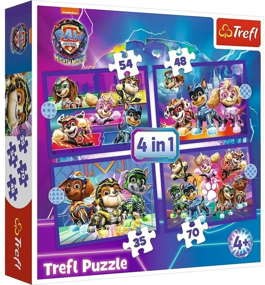 Trefl Mancs őrjárat hősei puzzle, 4az1-ben(35, 48, 54, 70 darab)