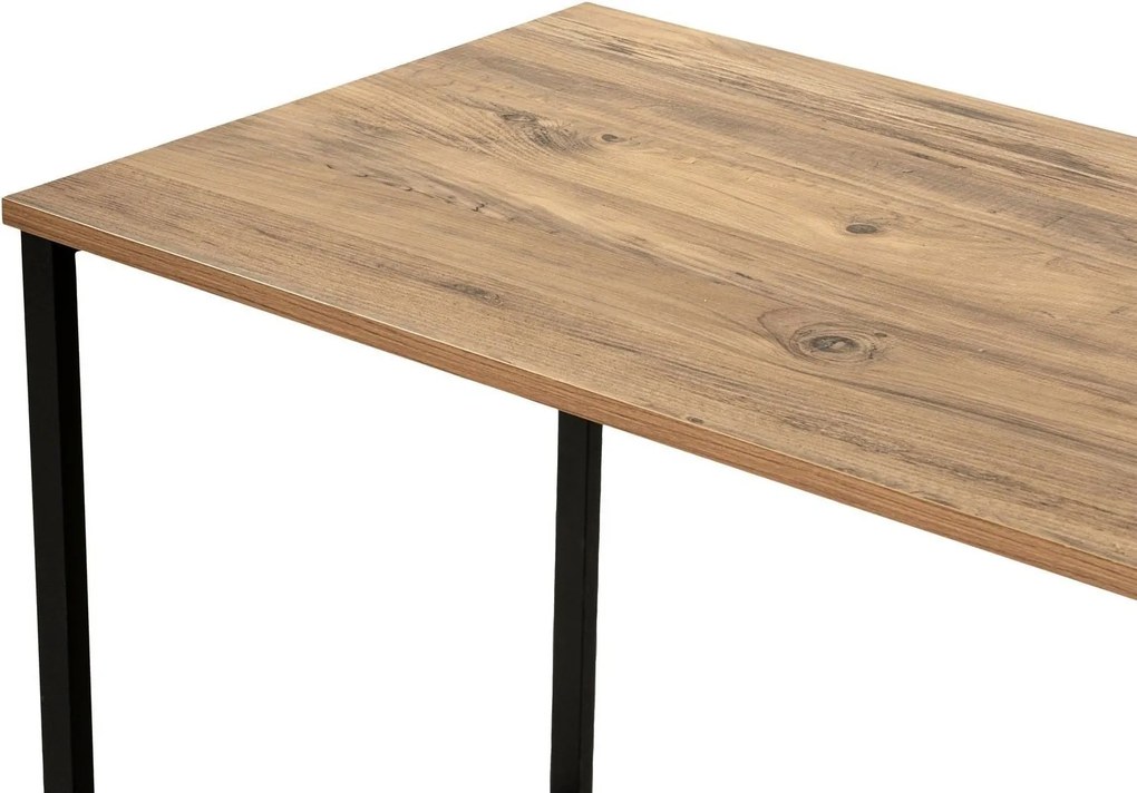 Kétszemélyes tanulóasztal polcokkal – Atlantic Pine & Fekete, 240 cm