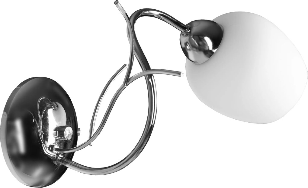 Krómozott Fali Lámpa Üveg Búrával E14 Led