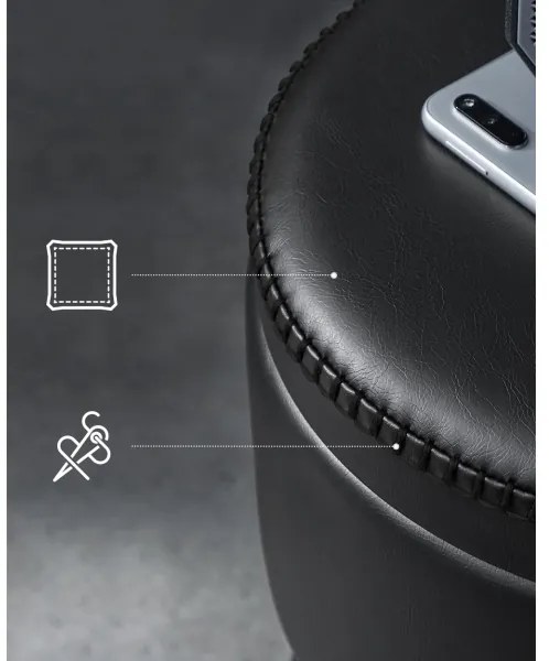 CORE bőr puff fekete