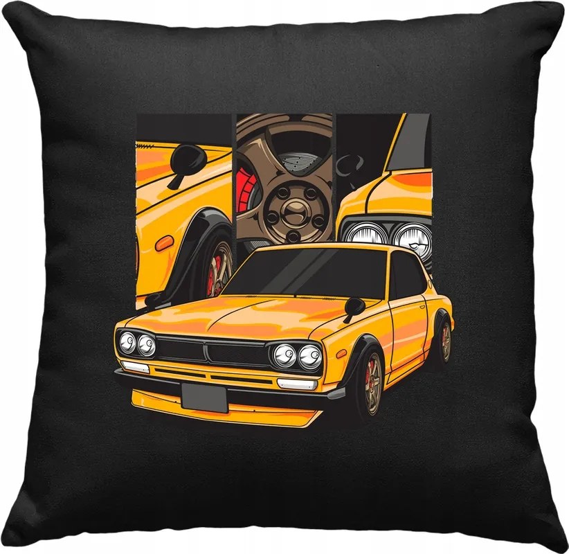 Skyline Gt-r Hakosuka Classic párna, fekete