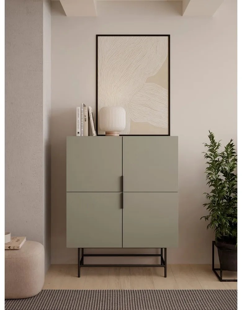 Zöldesszürke szekrény 100x128 cm Eldia – Marckeric