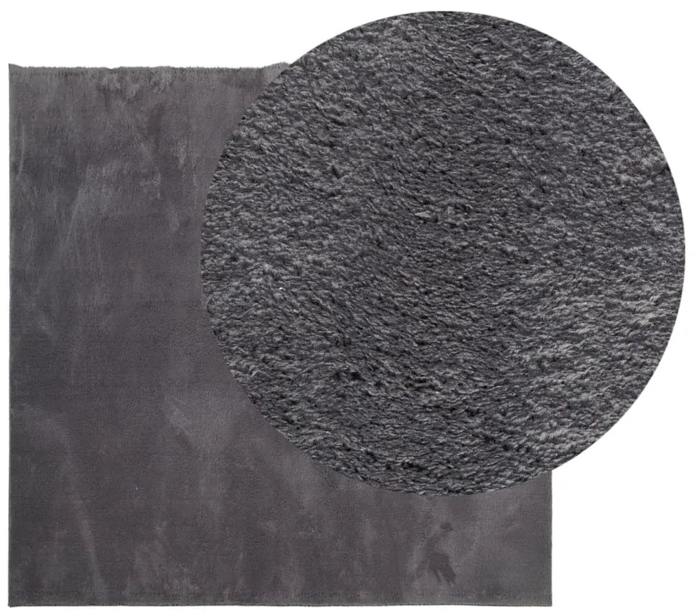 HUARTE antracit rövid szálú puha és mosható szőnyeg 240x240 cm