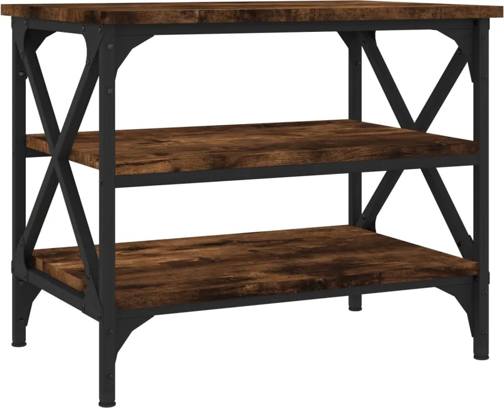 vidaXL füstös tölgy színű szerelt fa kisasztal 55x38x45 cm