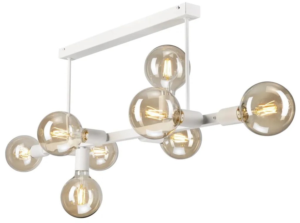 Csillár rúdon ASTRID 8xE27/60W/230V fehér